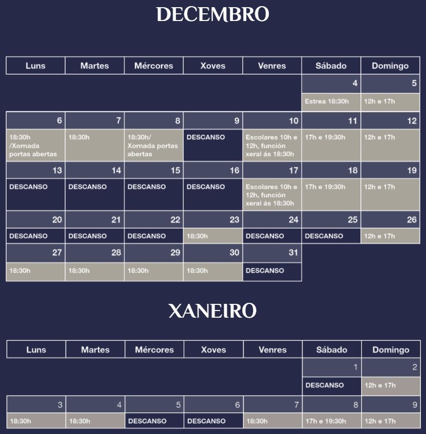 Funciones y horarios del Circo de la Navidad en Vigo 2021.