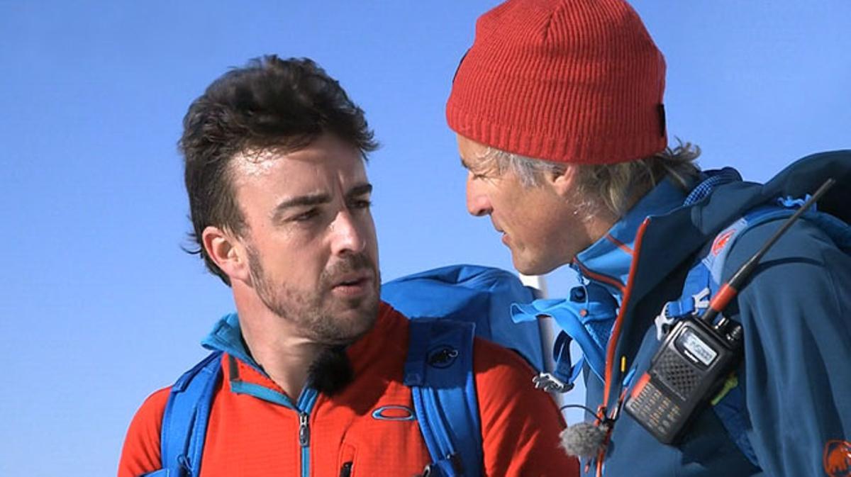 Fernando Alonso y Jesús Calleja, en la cordillera cantábrica (Cuatro).