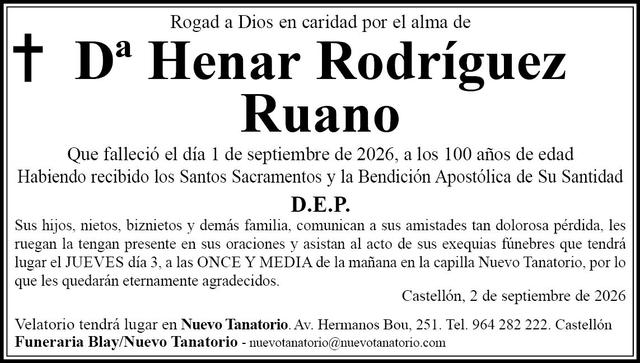 Dª Henar Rodríguez Ruano