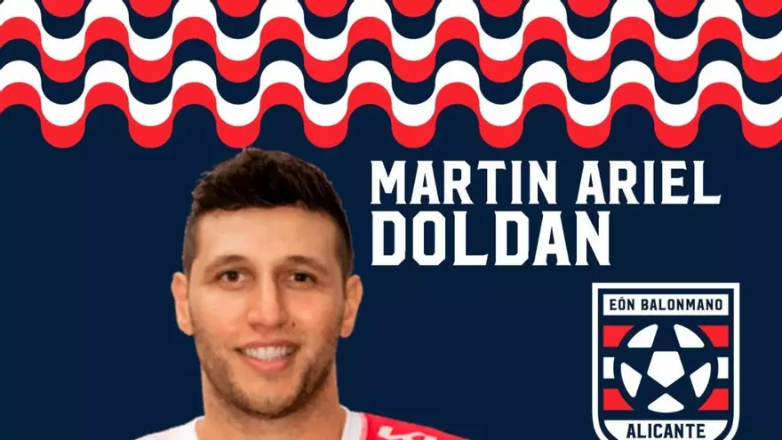 Cartela oficial con el anuncio del fichaje de Martín Ariel Doldán por el EÓN Horneo Alicante de Balonmano.