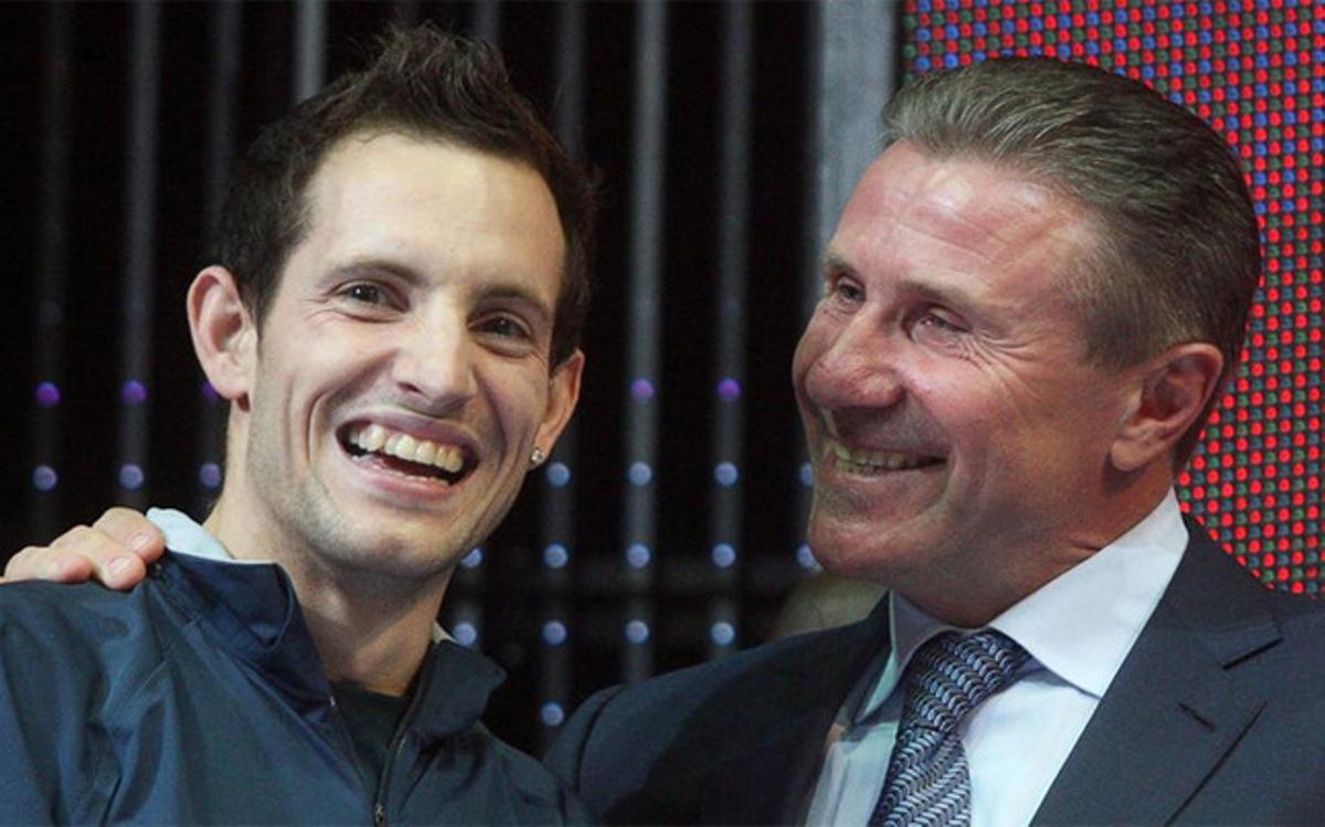 Lavillenie, felicitado por Bubka