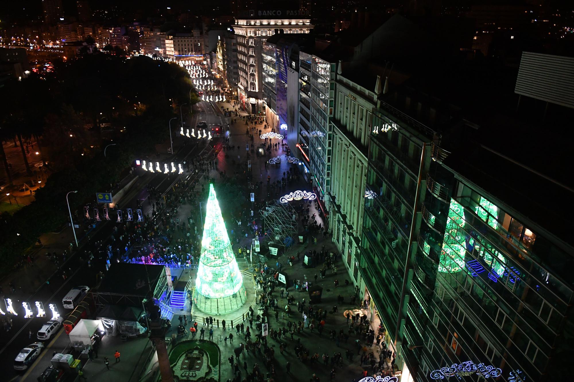 Encendido del alumbrado navideño en A Coruña