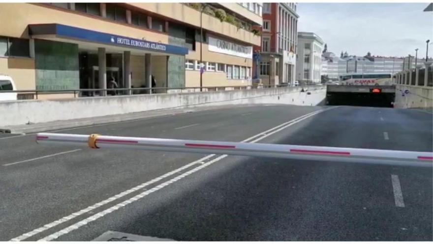 Simulacro en el túnel de María Pita, la Marina y O Parrote