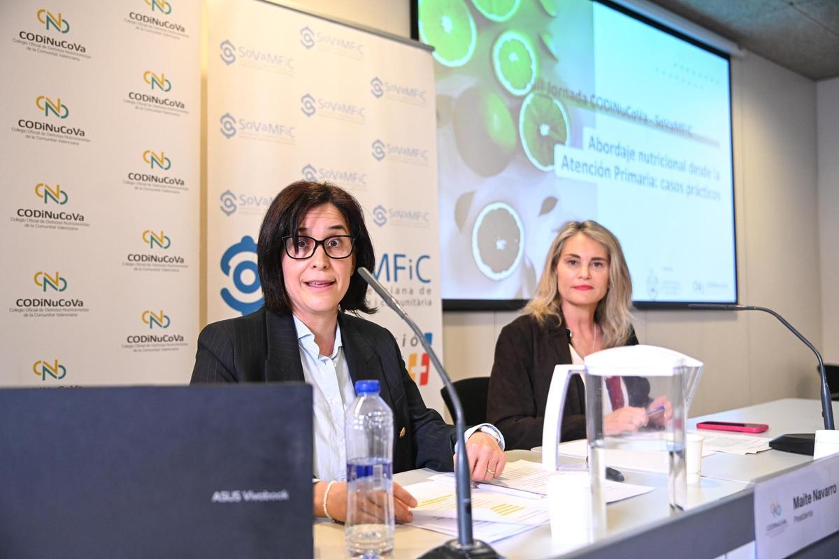 Las presidentas de las entidades que organizaron el congreso "Abordaje nutricional desde la Atención Primaria" en el centro de congresos de Elche