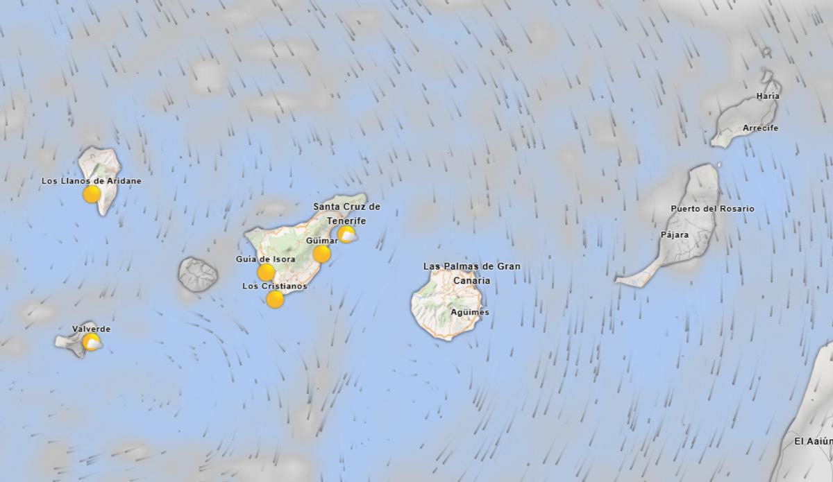 Previsión del tiempo en Canarias este viernes a las 09.00.
