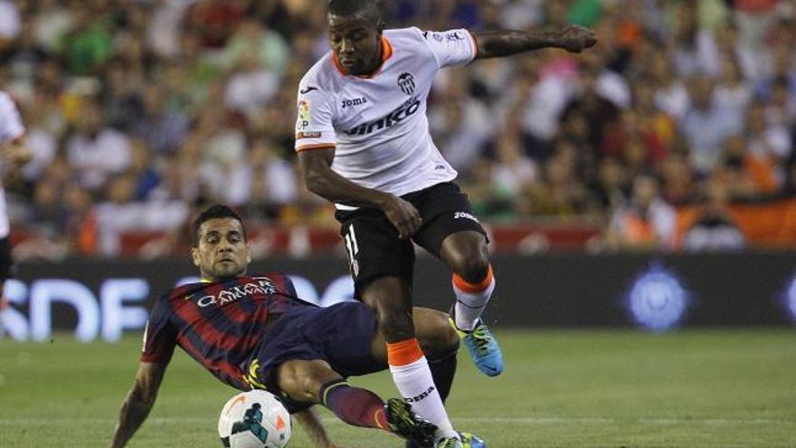 Pabón en el partido contra el Barça.