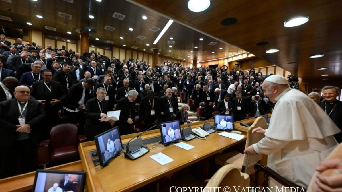 El papa, durante el encuentro mundial de curas en el que participó el zamorano Teo Nieto