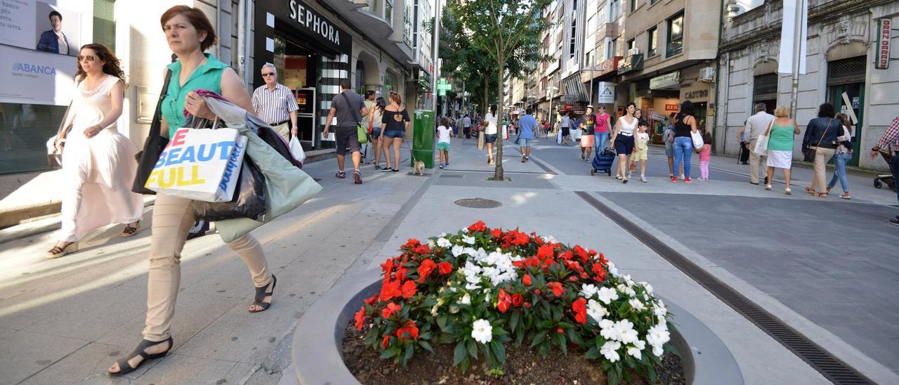 Una de las calles peatonales de la ciudad