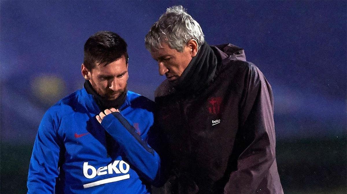 Setién: Messi está perfectamente y no va a tener ningún problema