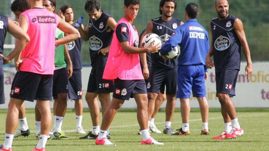 Entrenamiento del Deportivo en Abegondo.