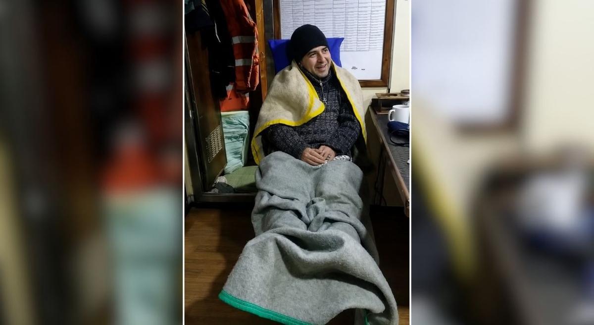 Ariel Sotelo, ya a bordo del buque de Argenova.