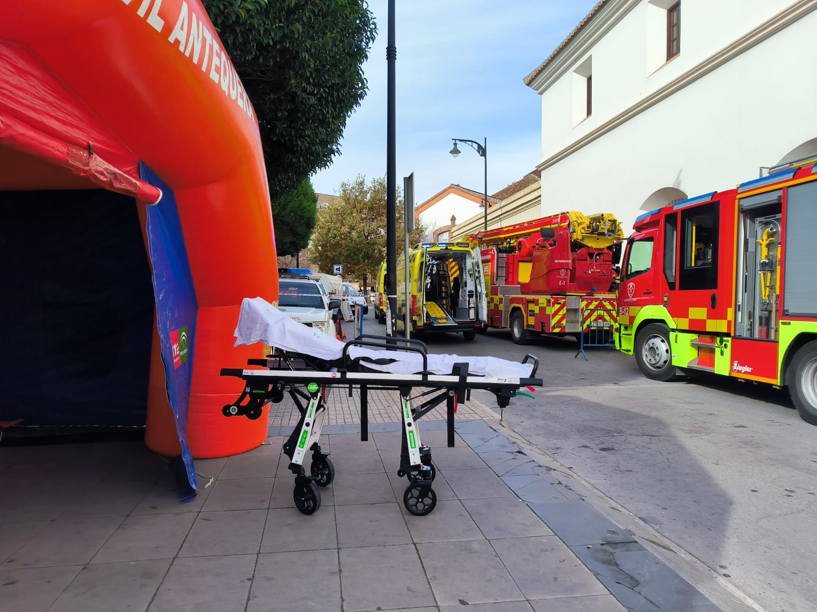 Simulacro de terremoto en Antequera.