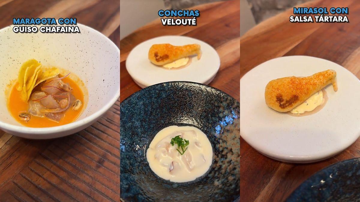 La 'maragota con guiso chafaina', las 'conchas velouté y el 'mirasol con salsa tártara'