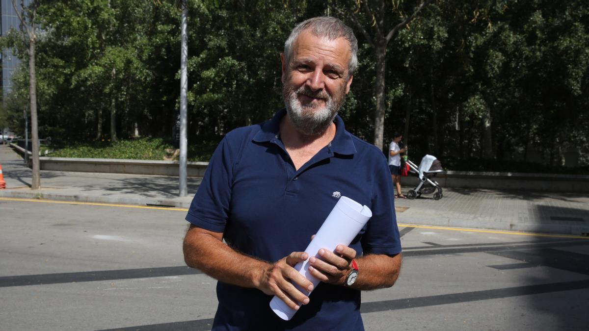 Salvador Rueda, en septiembre del 2016, en el estreno de la supermanzana del Poblenou