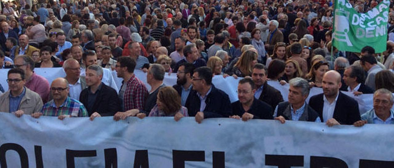 Manifestación el pasado mayo para exigir el tren entre Gandia y Dénia.