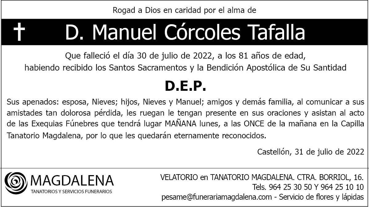 D. Manuel Córcoles Tafalla