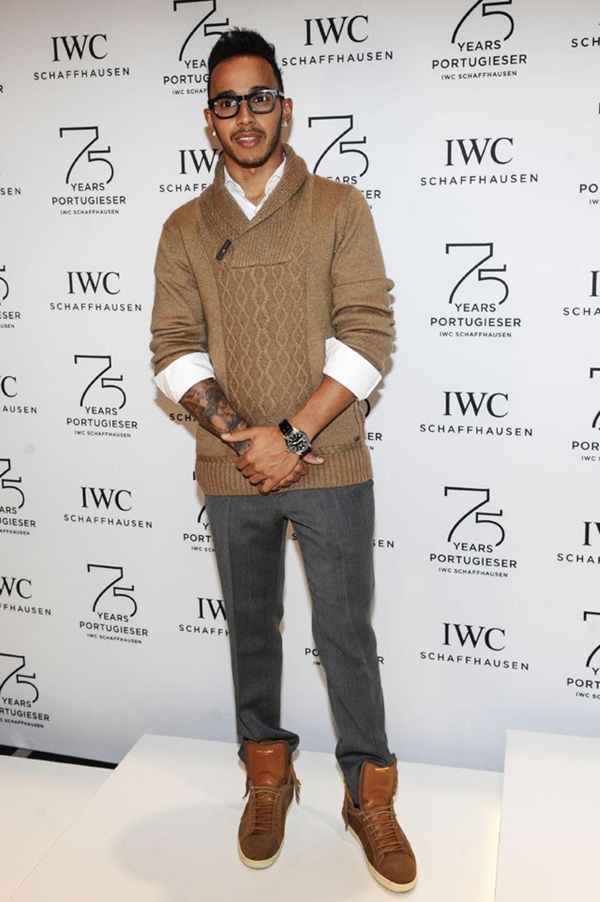 Lewis Hamilton en la fiesta de IWC organizada en Ginebra