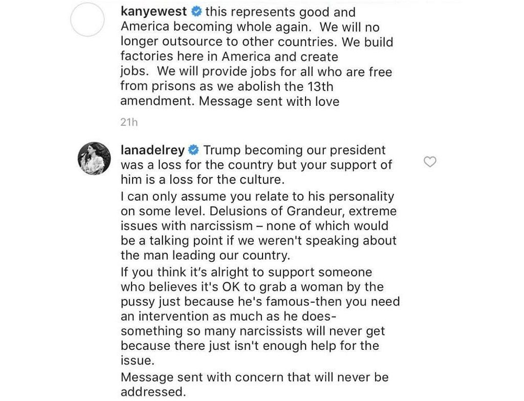 Lana del Rey le canta las cuarenta a Kanye West