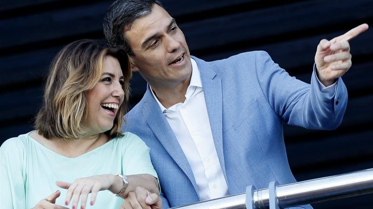 Pedro Sánchez y Susana Díaz, el pasado 22 de mayo, en Sevilla.