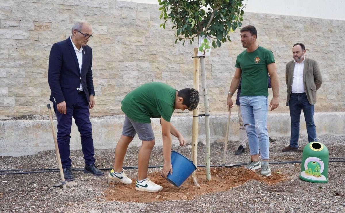 La plantà simboliza el compromiso de las Fallas con la sostenibilidad, el reciclaje de vidrio y la preservación del medio ambiente.