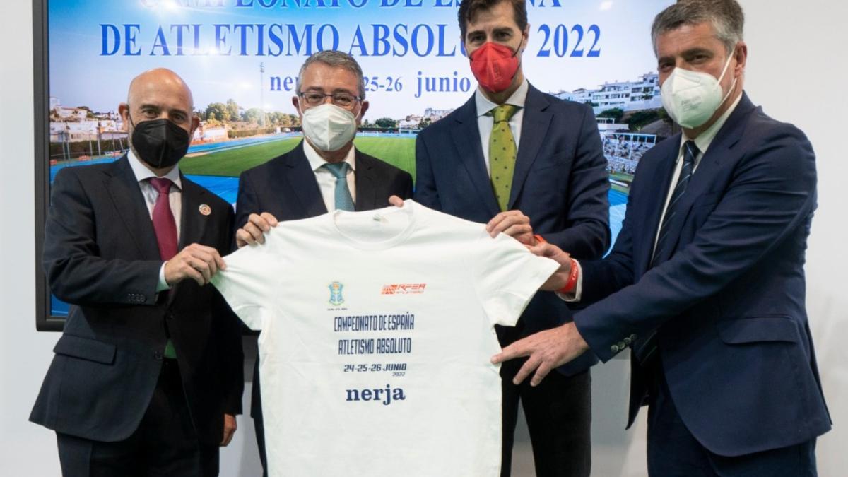 Imagen de la presentación del Campeonato de Atletismo mas importante de España en Nerja.