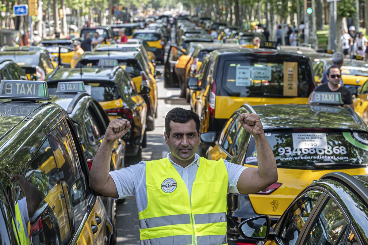 Protesta de taxistas contra las VTC, el pasado mayo