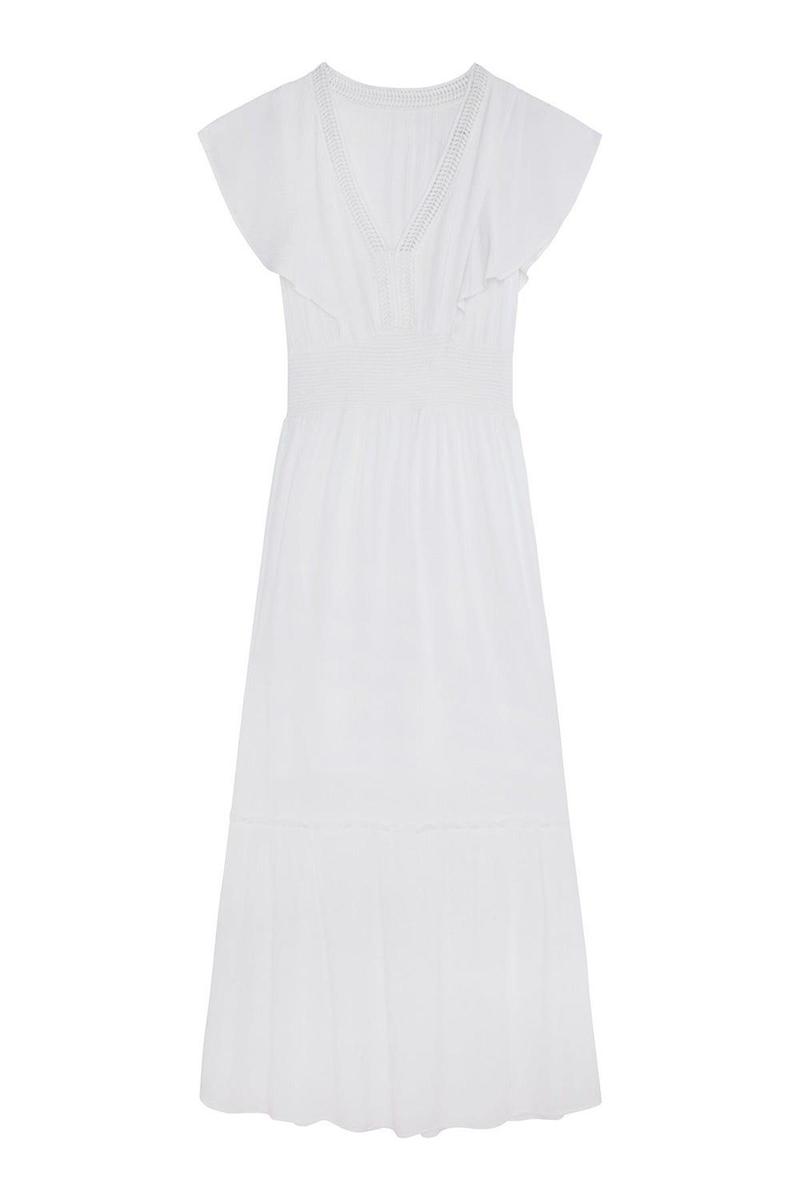 Vestido bámbula blanco de Springfield. (Precio: 35,99 euros)