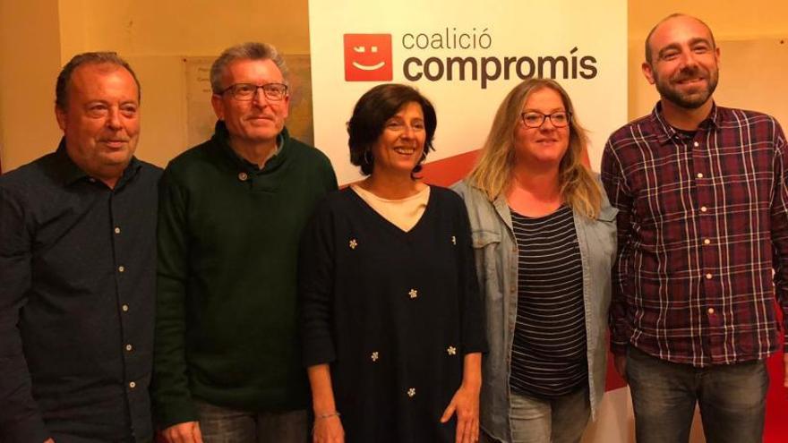 Pilar Calpena con los cuatro primeros candidatos