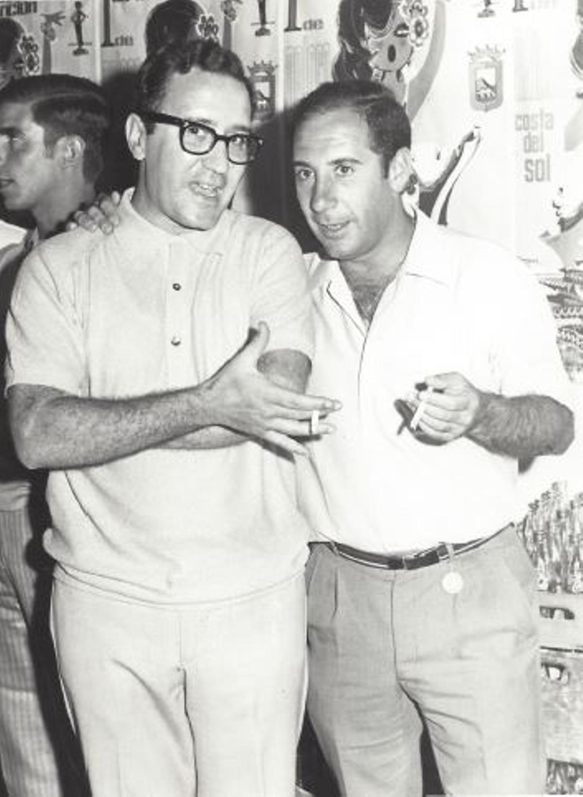 Con Alfredo Landa en los 60 en la Feria de Málaga.
