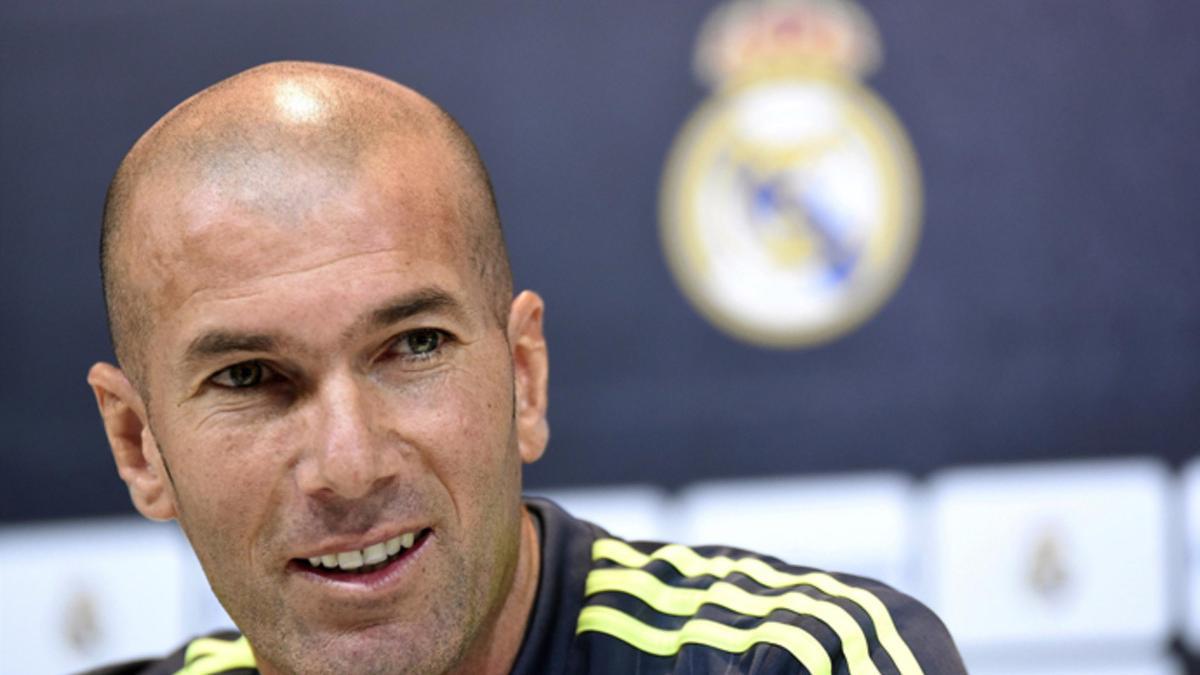 Zinedine Zidane, entrenador del Real Madrid, en rueda de prensa