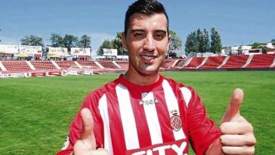 Borja García es mostrava així de satisfet el dia que va ser presentat com a nou jugador del Girona.