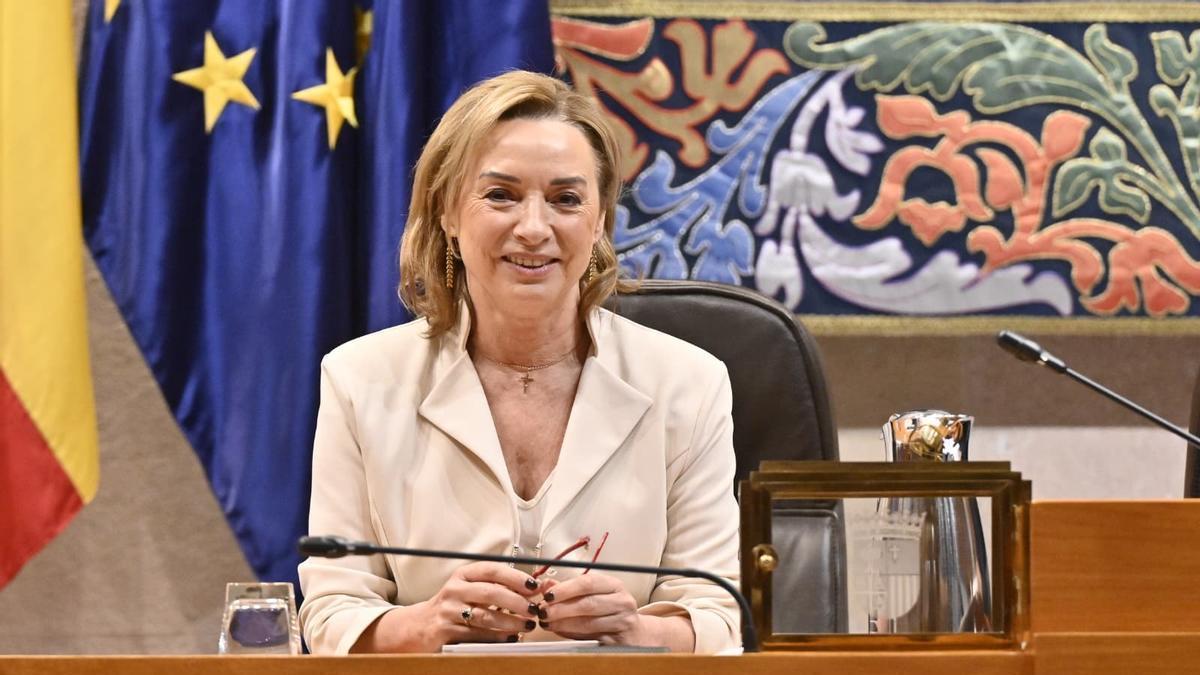 La diputada de Vox, Carmen Rouco, tras tomar posesión como vicepresidenta de las Cortes de Aragón.