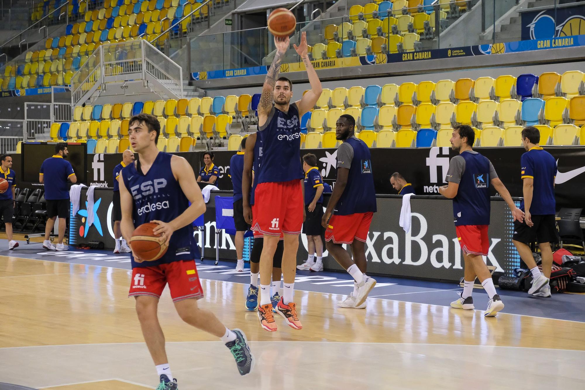 Entrenamiento de la selección española de baloncesto