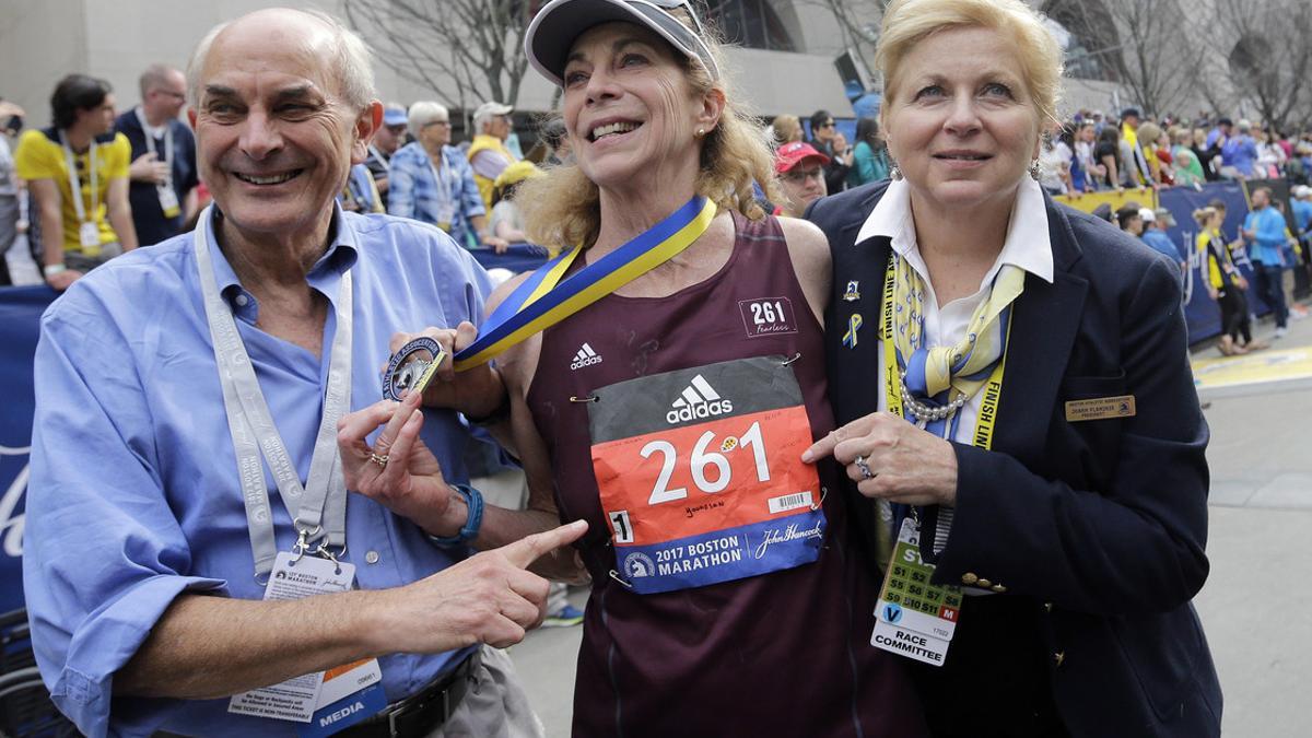 Kathrine Switzer, en la meta de Boston