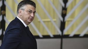 HANDOUT - 24 June 2022, Belgium, Brussels: Croatias Prime Minister Andrej Plenkovic, arrives for the meeting on the second day of an EU Summit. Photo: Gaetan Claessens/European Council/dpa - ATTENTION: editorial use only and only if the credit mentioned