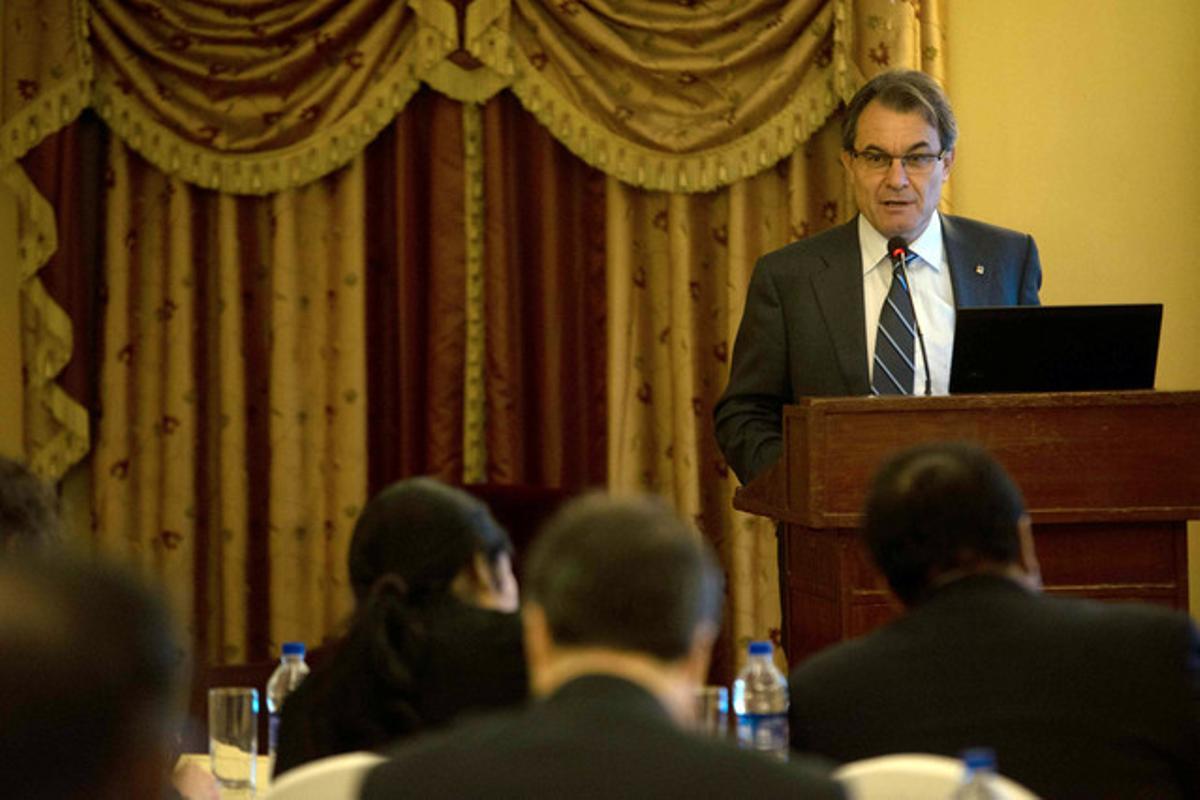 Artur Mas, durante su participación en un foro de empresa y tecnología, en Bangalore (India).