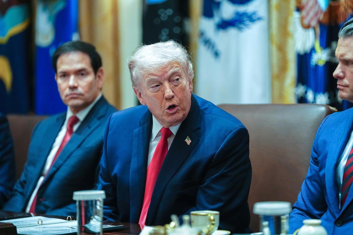 El presidente de EEUU, Donald Trump, durante una reunión de su gabinete