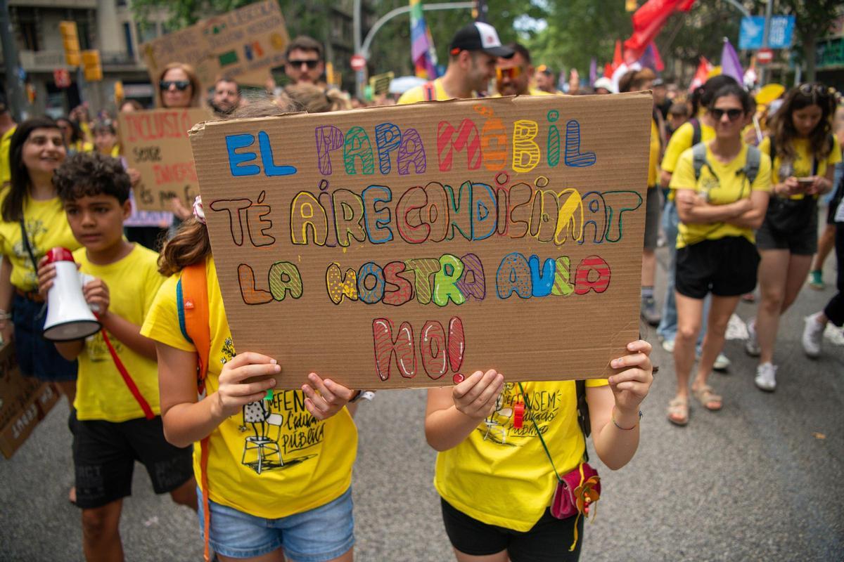 Manifestación de profesores en Barcelona