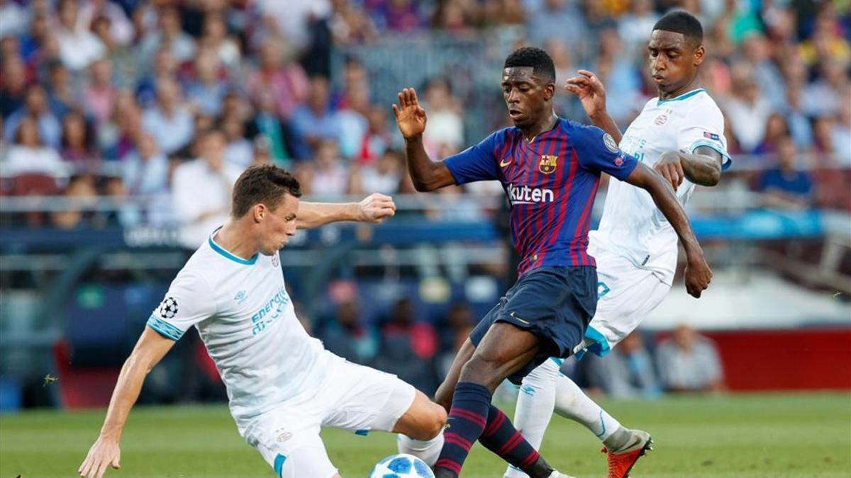 Dembélé fue de los mejores ante el PSV