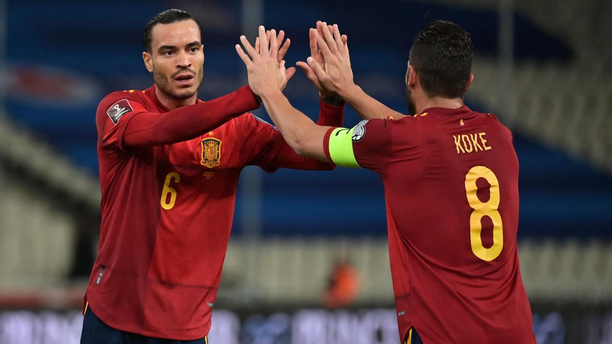 RDT y Koke, durante el Grecia-España