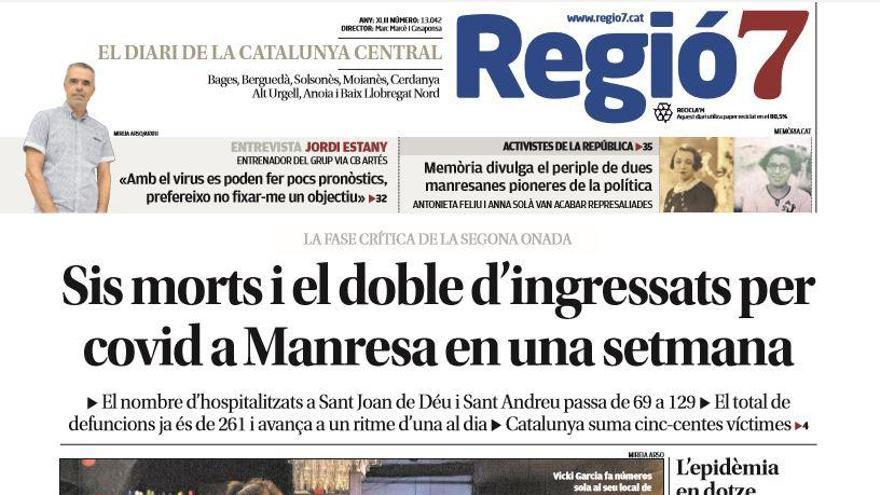 La portada de Regió7 d&#039;aquest dimecres, 11 de novembre