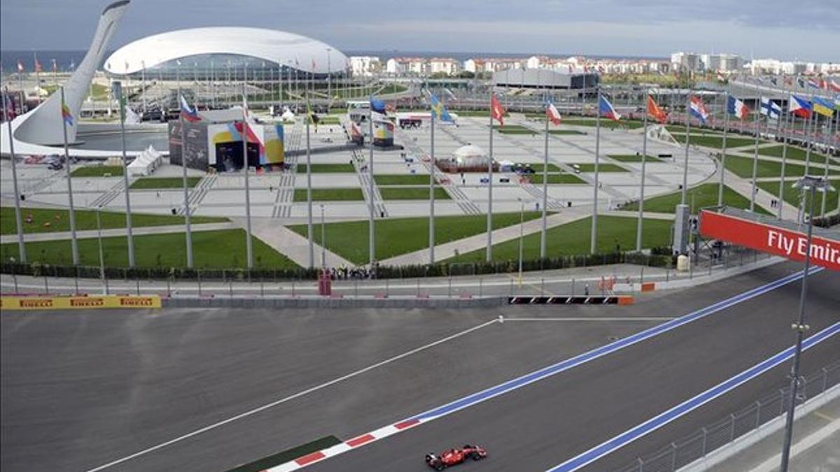 El circuito de Sochi, durante la primera tanda de entrenamientos de F1