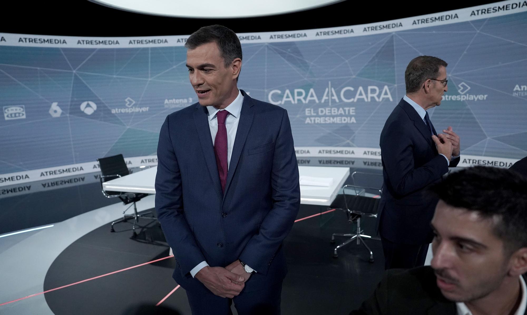 El debate electoral Pedro Sánchez - Alberto Núñez Feijóo, en imágenes