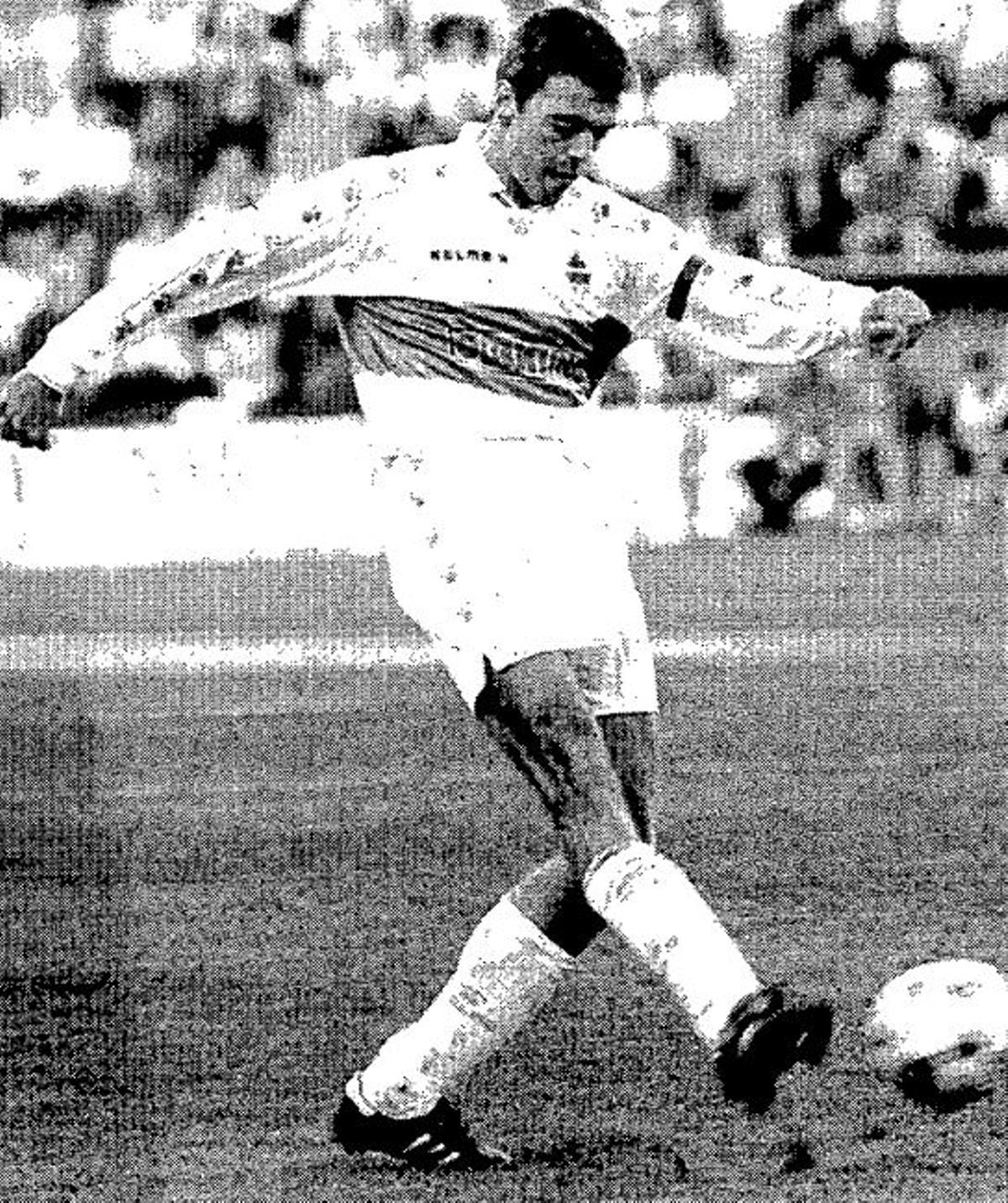 Cuxart, durante el Cádiz-Elche de 1996