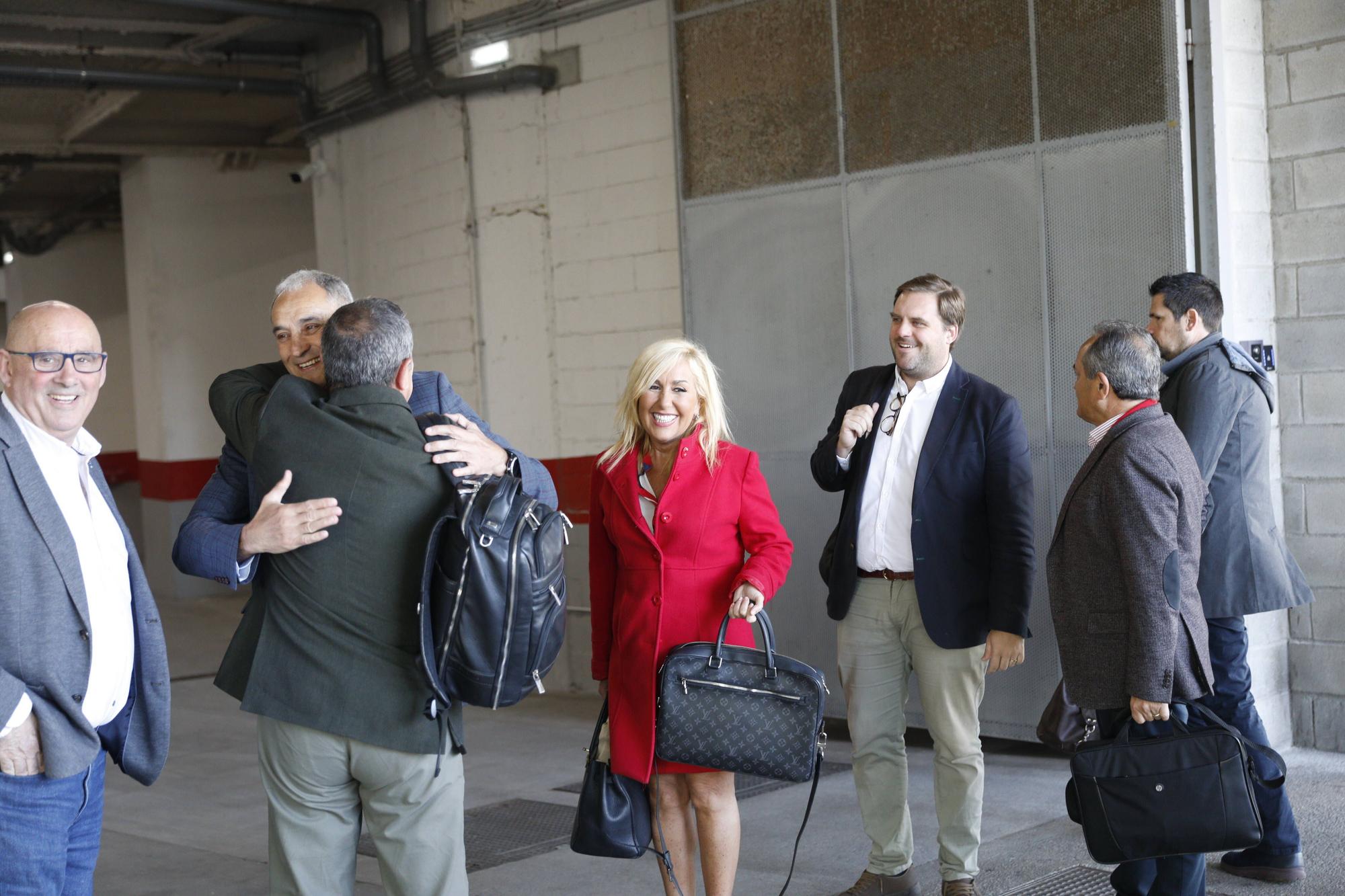 En imágenes: Así fue la visita de los técnicos de la Federación Española y portuguesa de Fútbol a El Molinón