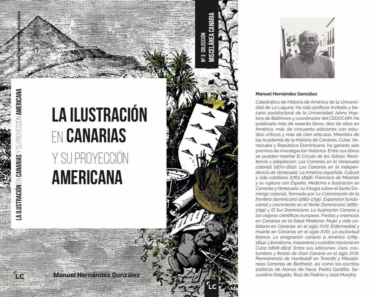 Portada del libro de Manuel Hernández sobre la influencia de la ilustración canaria en América y Europa.