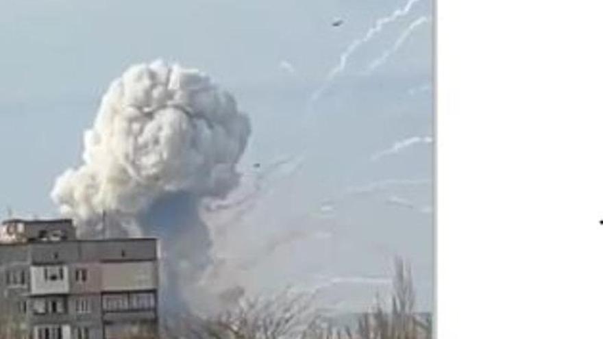 El atronador sonido de una explosión en una calle de Ucrania