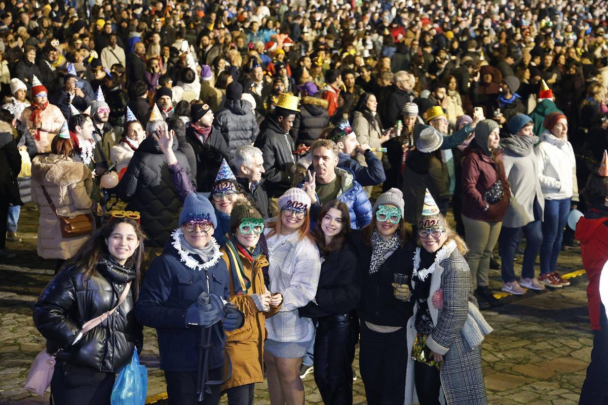 Celebración de fin de año en la praza del Obradoiro para despedir el 2023