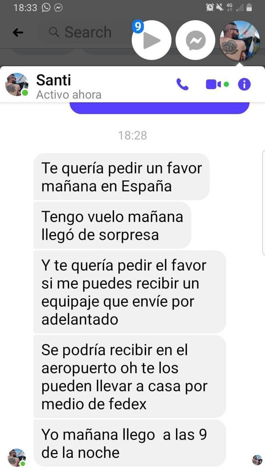 Captura de pantalla de la conversación