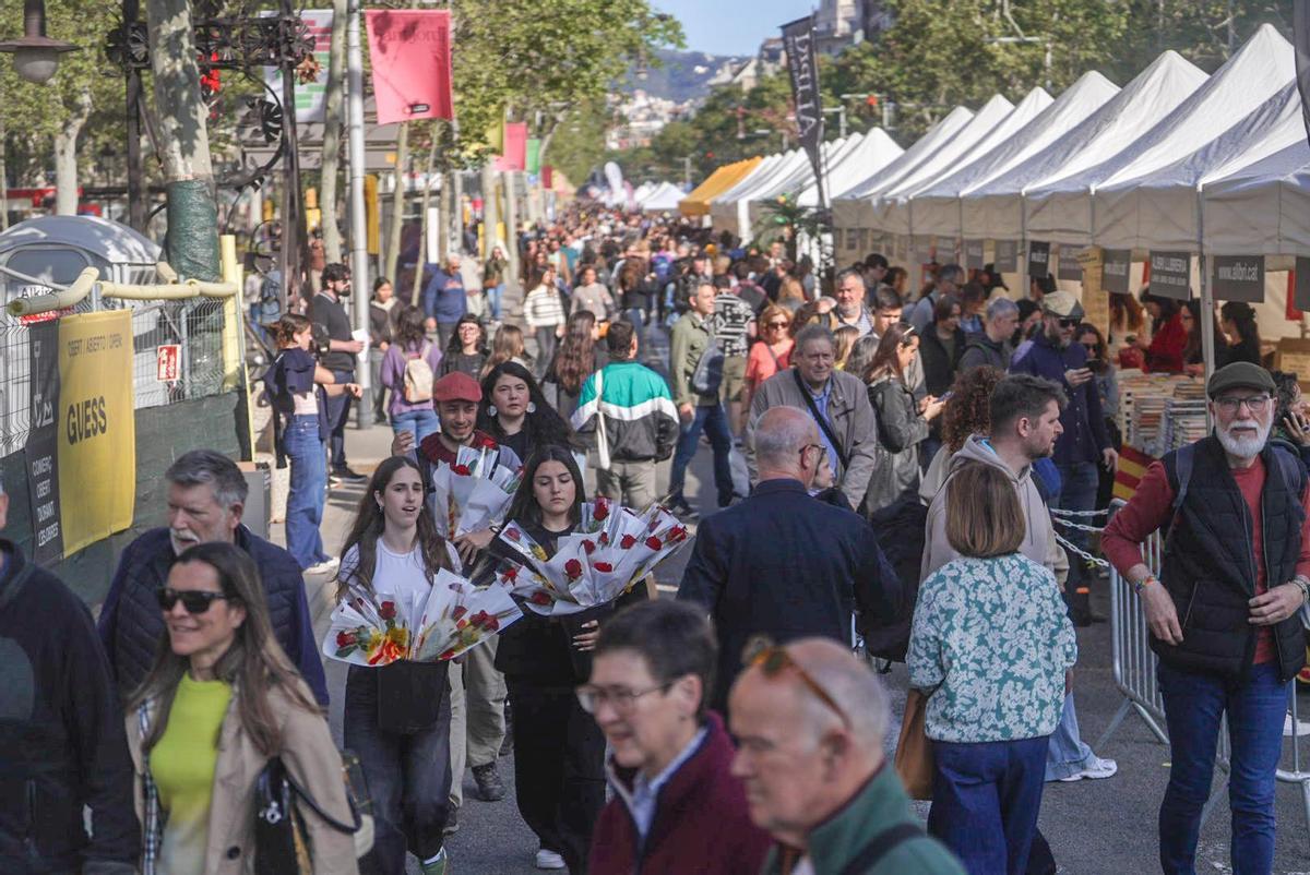 Celebración del día de Sant Jordi en Barcelona